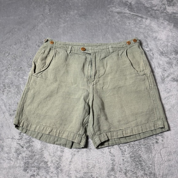 Corridor NYC 34" Waist 5.5" Inseam Green Cotton Linen Men's Shorts $175 MSRP - Picture 1 of 8